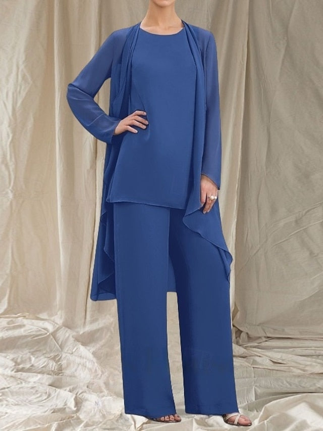 Pantsuit of Mother Piece Guest 3 Bride Elegant Wedding the Dress FashionChic