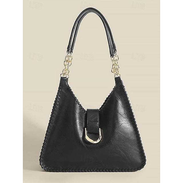 Hobo Bag with Chain – Leather Strap Vintage Women's Large FashionChic