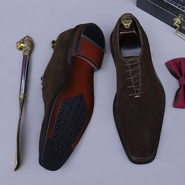 Suede Oxford Cowhide - Leather Genuine Dress Men's Shoes FashionChic