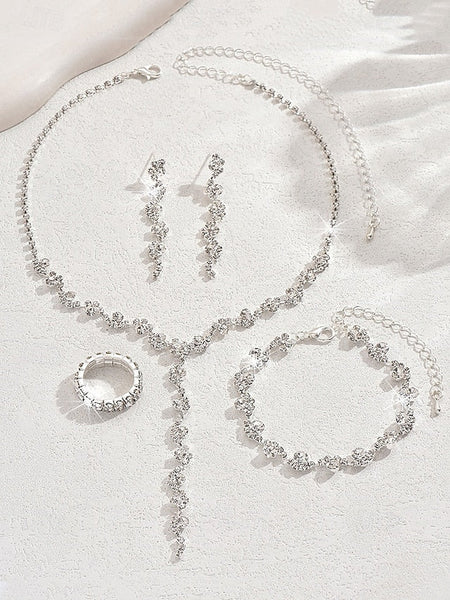 – Jewelry Gold Elegant Rhinestone Set Necklace FashionChic