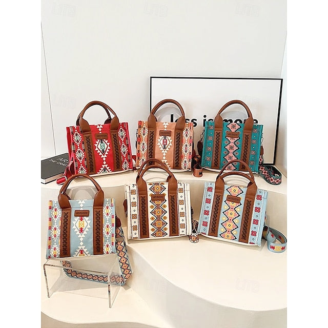 – Ethnic Bag Vintage-Inspired Women's Tote Print Boho FashionChic