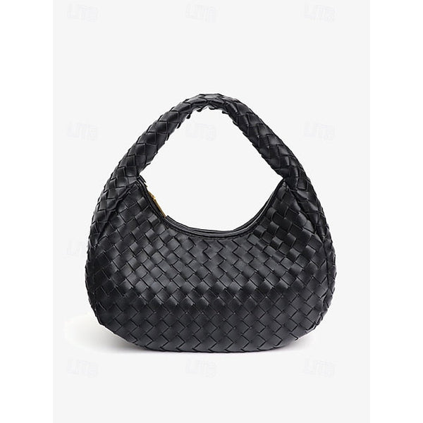 Leather Elegant Woven Chic Bag Women's Hobo – Round Ivory FashionChic