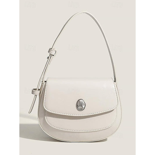 White Bag Leather Chic for Small Stylish Shoulder - Women FashionChic