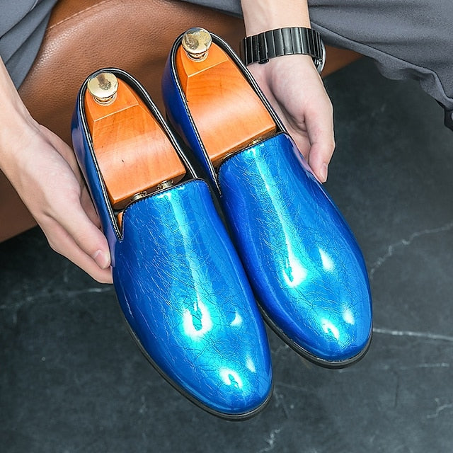 Slip-On Loafers Men's Metallic Shiny Gold – Fashionable FashionChic