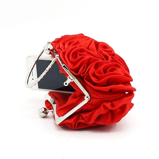 Rose Evening Bag Clutch Design Vintage Floral Elegant – Red FashionChic