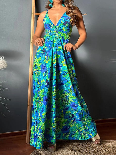 Women's Casual Dress Swing Dress Slip Dress Floral Leaf
