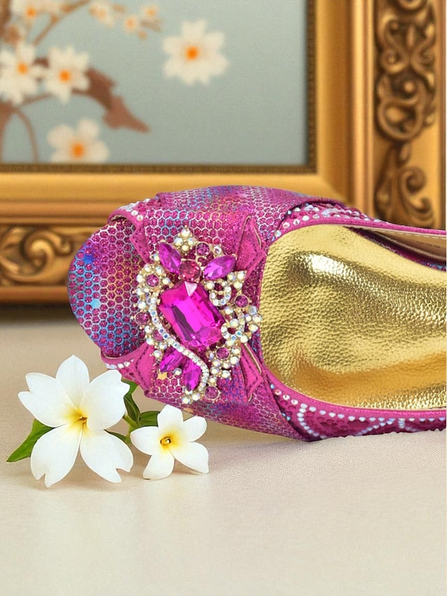 Clutch Women's Gold Matching Slingback and Heels Rhinestone FashionChic