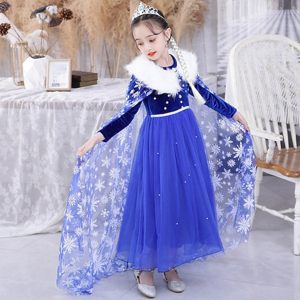 Frozen Girl Theme Flower Fairytale Dress Party Princess Elsa FashionChic