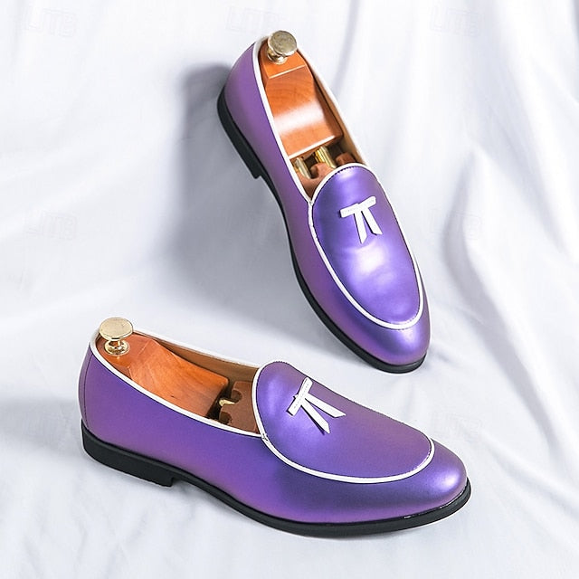 with Leather Patent Yellow Black Faux Men's Loafers Trim FashionChic