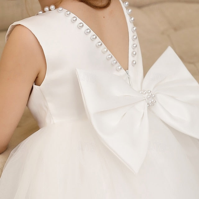 Solid Color Dress Wedding Girls' Kids Party Sleeveless FashionChic