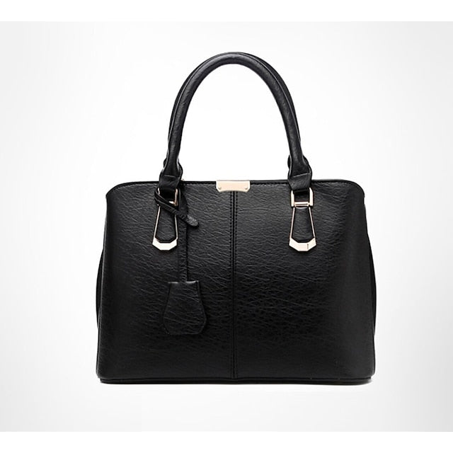 Elegant Faux Leather Structured Handbag – Green Women's FashionChic
