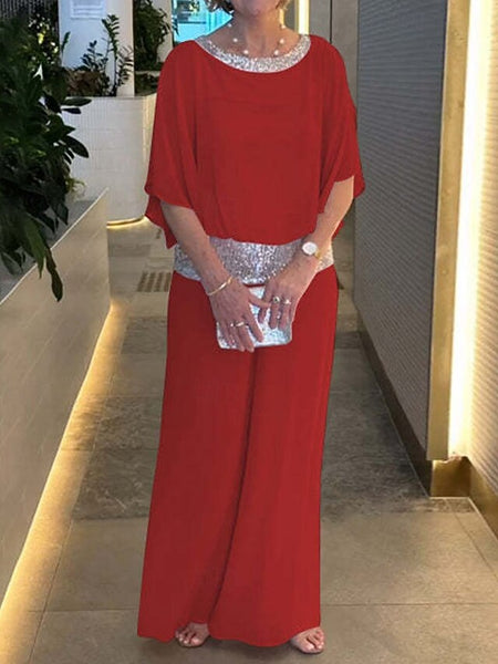 Two Piece Jumpsuit Pantsuit Floor Length Mother of the Bride