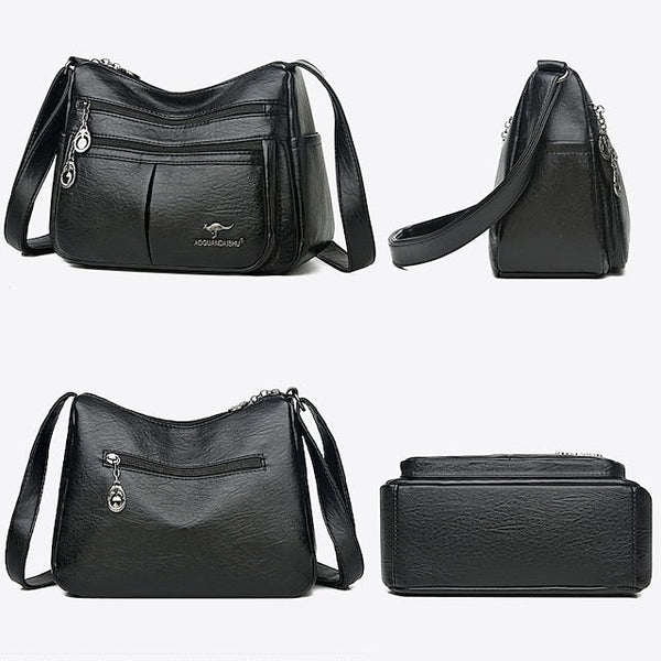 Faux Leather Women's Shoulder Multi-Pocket - Crossbody Bag FashionChic