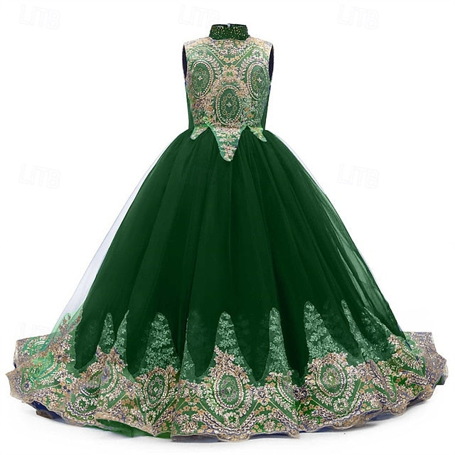 Flower Girls' Girl Kid's Evening Gown Dress Formal FashionChic