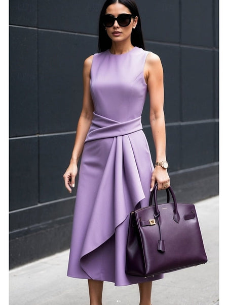 Women's Midi Dress Sheath Dress Summer Dress Ruched Dress FashionChic