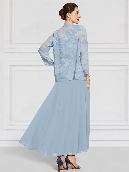 A-Line of Out SkyBurnt Two Piece the Lace Mother Bride Floral FashionChic