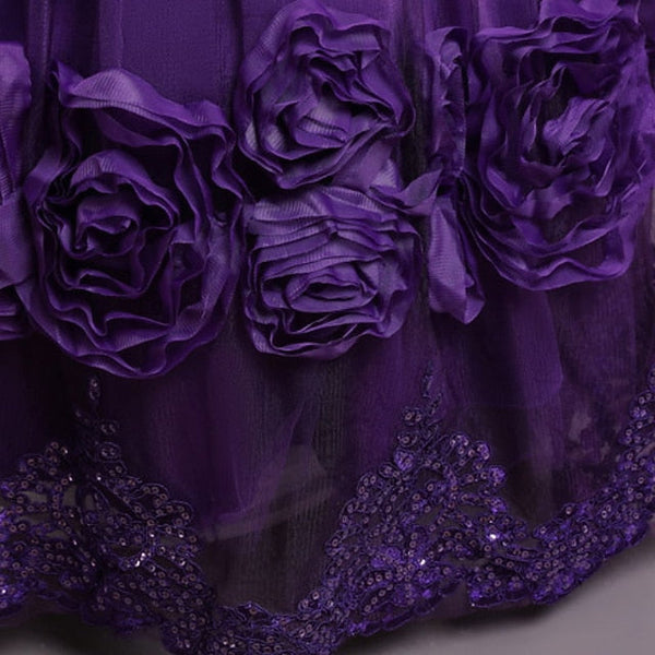 Party Floral Plain Girls' Kids Line Dress A Little FashionChic