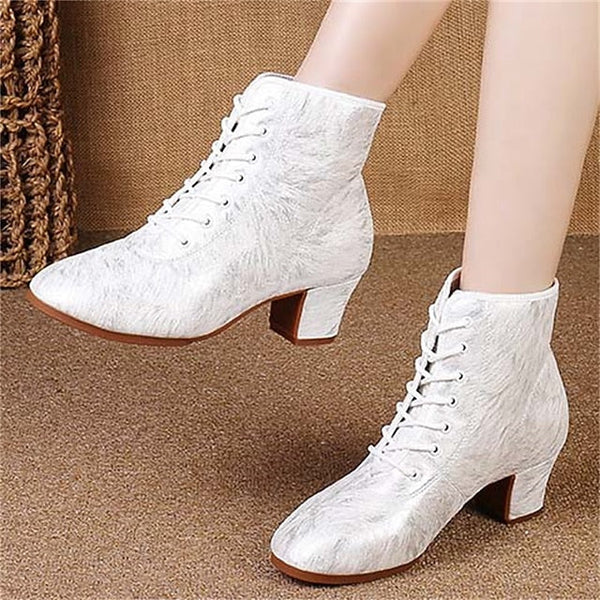 Latin Women's Shoes with Comfortable Dance Elegant White FashionChic