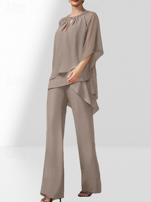 Guest Bride the Two Dress Piece Wedding Mother of Pantsuit FashionChic