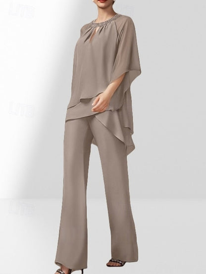Guest Bride the Two Dress Piece Wedding Mother of Pantsuit FashionChic