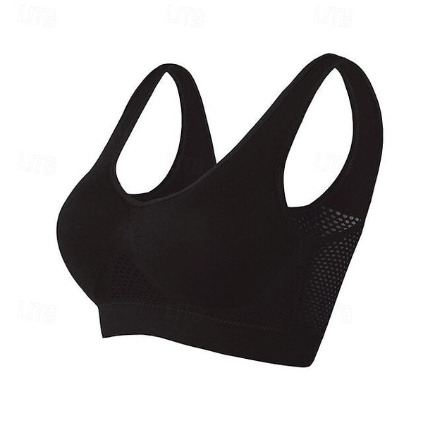 Sports Bra Hollow Mesh Back Sports Bra Fitness Yoga Vest FashionChic
