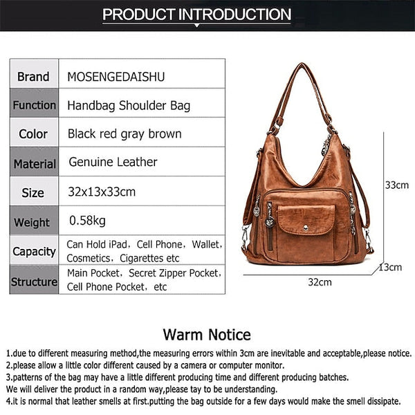 Bag - Leather Women's Faux Hobo Vintage-Style Brown FashionChic
