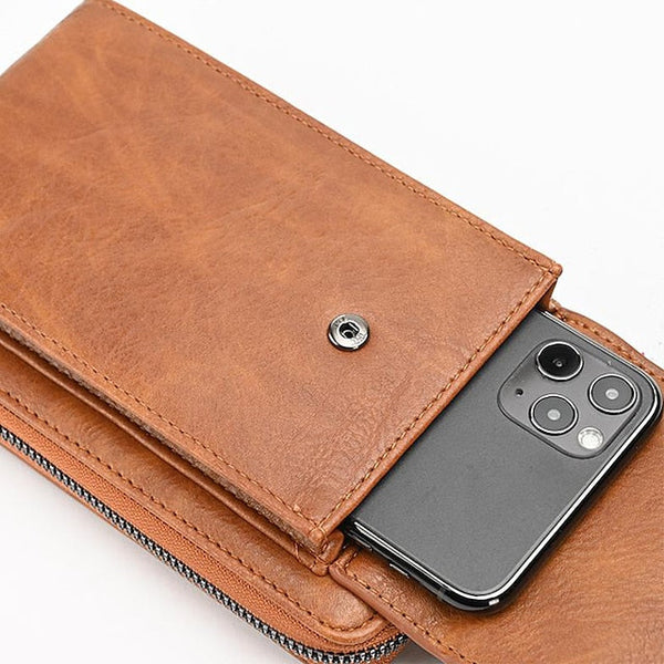 with Zipper Wallet Vintage Faux Crossbody Leather Women's FashionChic