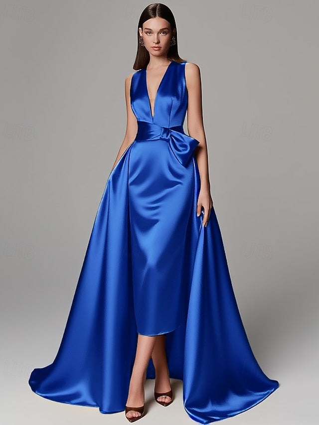 A-Line Formal Floor Evening Wedding Elegant Gold Gown Dress FashionChic