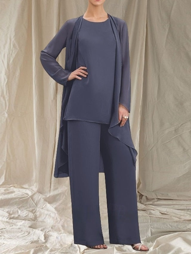 Pantsuit of Mother Piece Guest 3 Bride Elegant Wedding the Dress FashionChic