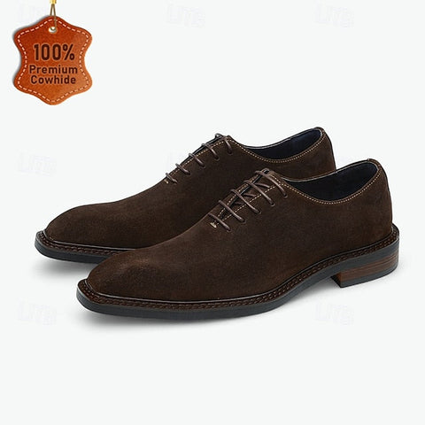 Oxford Dress Genuine Shoes Leather Suede Men's Cowhide - FashionChic