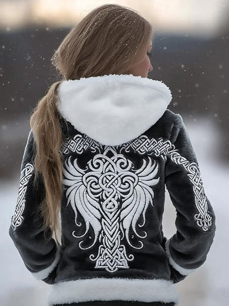 Women's Celtic Cross With Wings Celtic Knot Cozy Pullover FashionChic