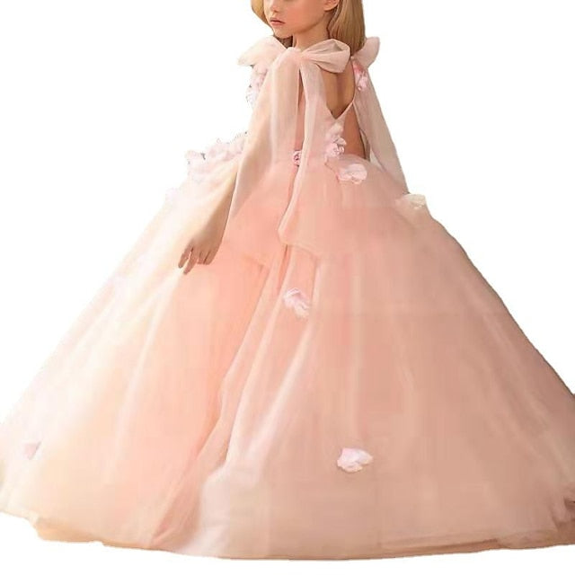 Summer Wedding Spring Girls' Dress 3D Sleeveless Sequin FashionChic