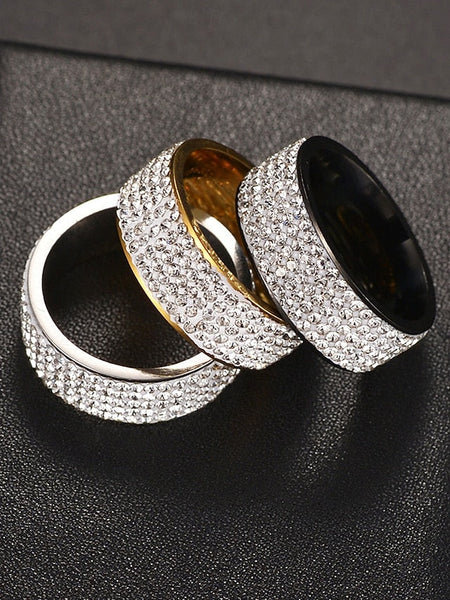 with Pave Band Rings Rhinestone Wide Men's Full FashionChic