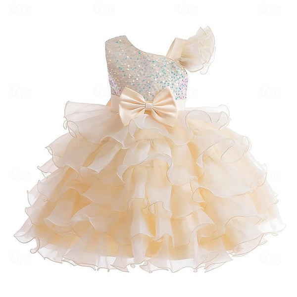 Gown Pageant Ball Flower Party Kids Dress Girls Wedding Ruffle FashionChic