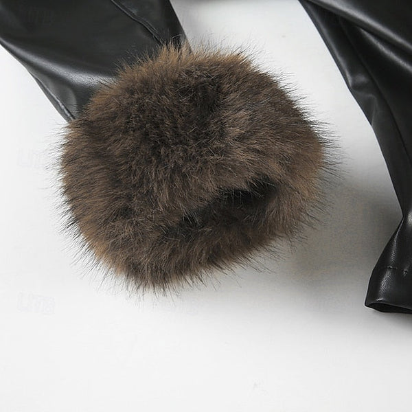 Jacket Warm Comfortable Women's Buttons Fur Casual Collar FashionChic