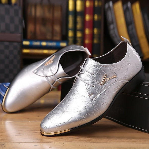 Dress – Purple Shoes Men's Lace-Up Bold Patent Shiny FashionChic