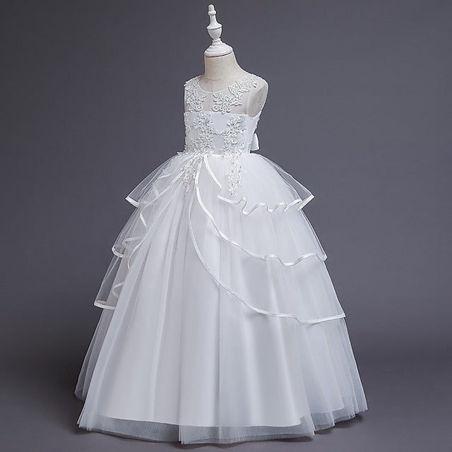 Kids Solid Party Color Dress Girls' Sleeveless FashionChic