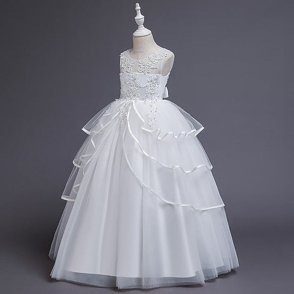 Kids Solid Party Color Dress Girls' Sleeveless FashionChic