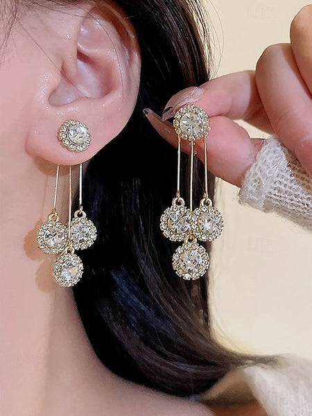 Dangle Sparkling Earrings Elegant Women – for Crystal FashionChic