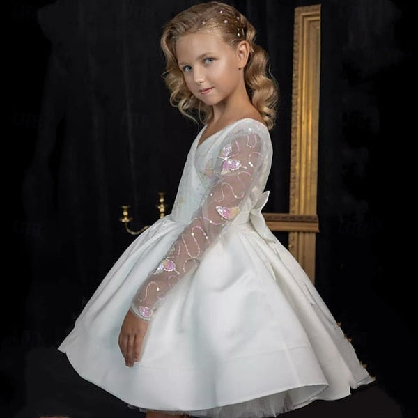 Girls' First Communion Girl Kids Dress Flower Party FashionChic
