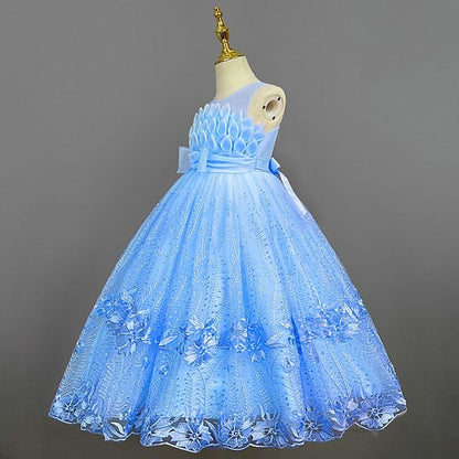 Colored Flower Solid Kids Dress Girl Girls' FashionChic