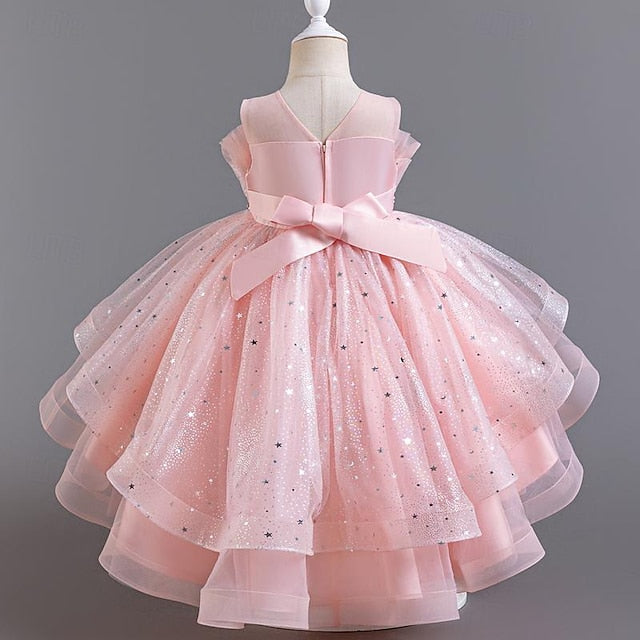 Sleeveless Dress Girls' Party Kids Girl Sequin Flower FashionChic