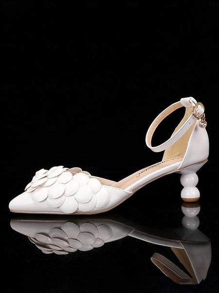 Shoes Bridal – Clutch Matching Floral-Embellished White with FashionChic