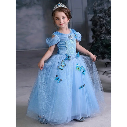 Party Tulle Flower Costume Theme Dress Frozen Elsa Girl Princess FashionChic