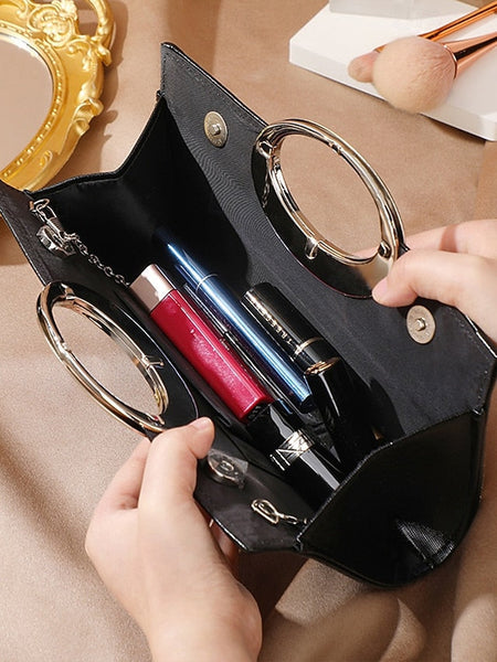 – Evening Gold Handle Glamorous with Round Clutch Crystal FashionChic