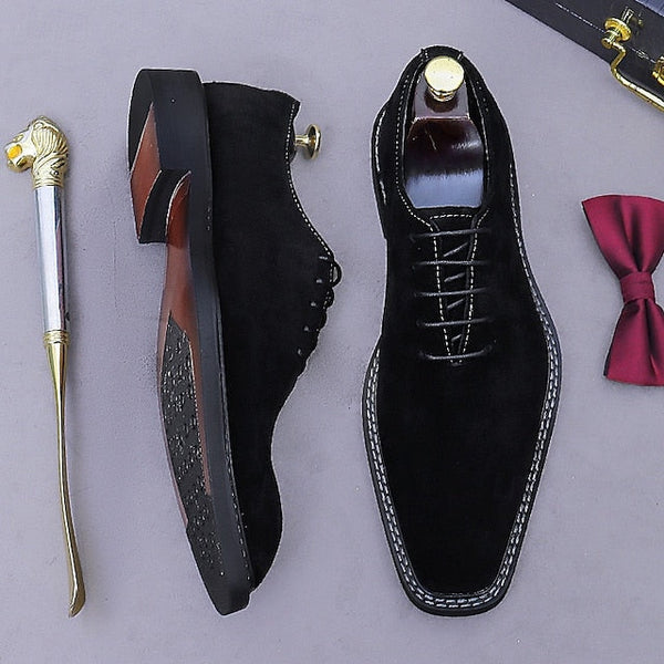 Oxford Dress Genuine Shoes Leather Suede Men's Cowhide - FashionChic