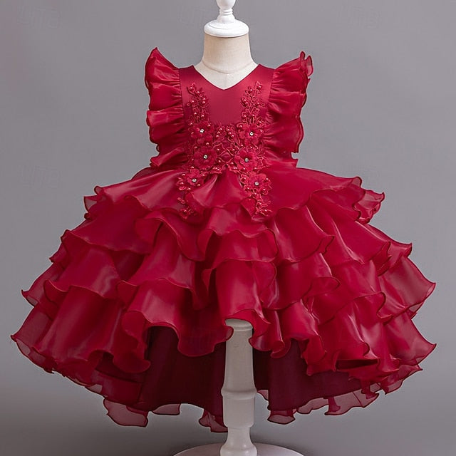 Dress Floral Asymmetrical Kids Girls' Party FashionChic