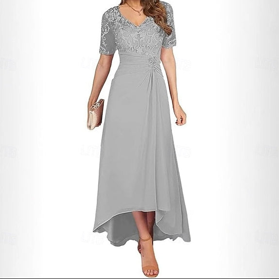 Dress Simple of the A-Line Bride V Neck Mother Elegant FashionChic