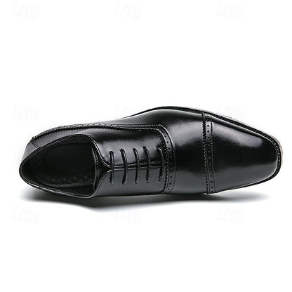 Classic Oxford – Leather Brown Shoes Men's Faux Brogue FashionChic