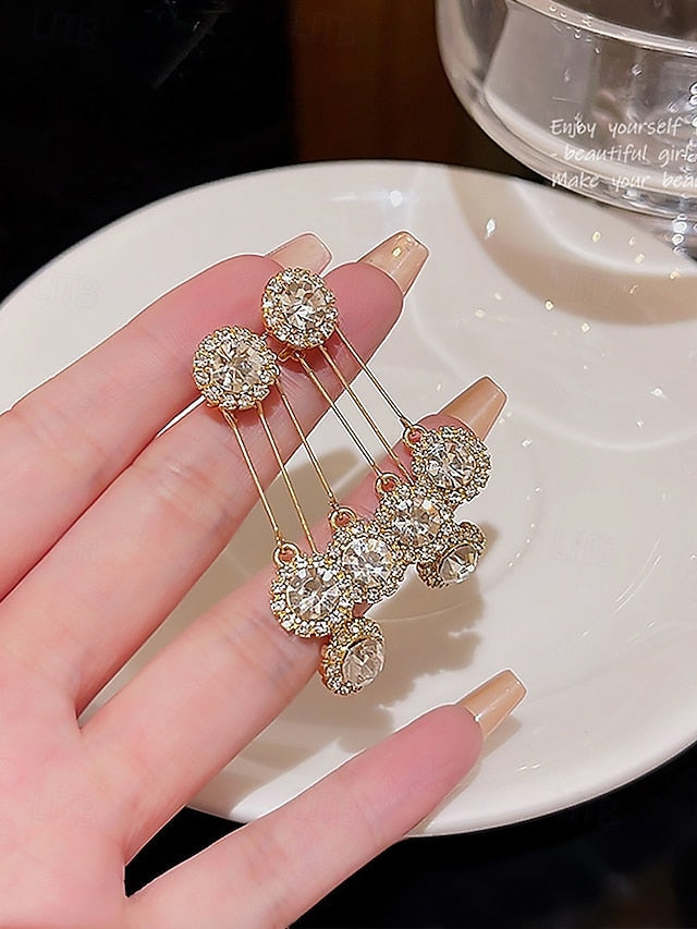 Dangle Sparkling Earrings Elegant Women – for Crystal FashionChic